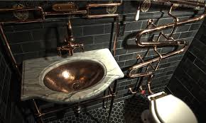 It combines contemporary chic with a spin of ancient design elements. Steampunk Bathroom Eclectic Bathroom San Francisco By Andre Rothblatt Architecture