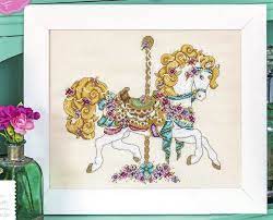 This can be stitched in one evening and… Carousel Horse Shannon Christine Designs Cross Stitch Patterns