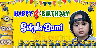 Semoga senang dengan kado lagu. Spanduk Ulang Tahun Anak Karakter Animasi Plus 9 Contoh