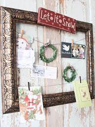 You will need card stock, patterned paper, a scoring tool, adhesive, scissors and a bone folder. Make Your Own Christmas Holiday Card Holder With A Frame Christmas Card Display Diy Holiday Cards Holiday Card Display