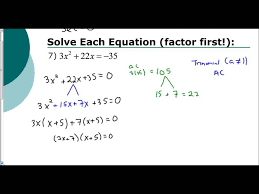 Lesson 5 3 Solving Quadratics By Factoring Ac Method Part 1 Quadratics Solving Quadratics Solving Quadratic Equations