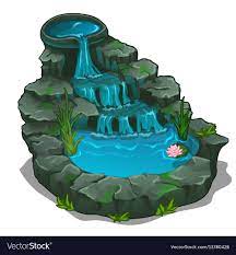 Beautiful Waterfall With Swimming Pool Vector Illustration In Cartoon Style For Decoration For Various Design Ne Beautiful Waterfalls Swimming Pools Waterfall