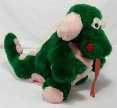 Vintage Plush Dragon Green Pink Cute Haan Crafts Silly Stuffed Animals Soft Toy Haancrafts Vintage Plush Plushies Soft Toy Animals Vintage Plush Soft Toy
