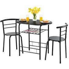In a flash, they can transform your small kitchen into a functional space to cook and. Costway 3 Pcs Dining Set Table And 2 Chairs Compact Bistro Pub Breakfast Home Kitchen Hw54057bk The Home Depot
