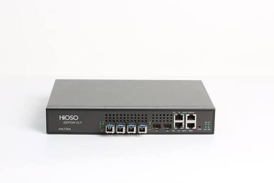 FTTH Hioso EPON OLT HA7304 Olt 4pon Fiber Optic Equipment 4 SFP Ports