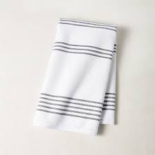 Black And White Striped Kitchen Towels Raya Black And White Striped Hand Towel Reviews Cb2 In 2020 White Hand Towels Striped Bath Towels White Kitchen Towels