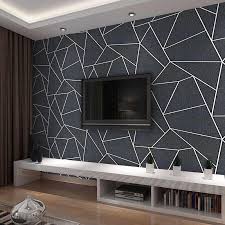 Black And Gray Wallpaper Design Moderne 3d Stereo Zwarte Geometrische Behang Mode Verdikte Massaal No Woven Wall Paper Roll Voor Woonkamer Tv 3d Home Decor Aliexpress In 2020 Bedroom Wall Paint Geometric Wall Paint Wall Decor Design