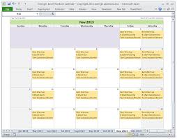 Excel Monthly Workout Schedule Calendar Spreadsheet