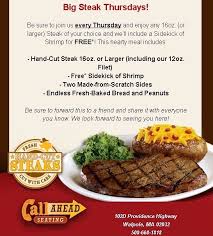 Big Steak Thursdays At Texas Roadhouse Hearty Meals Big Steak Texas Roadhouse