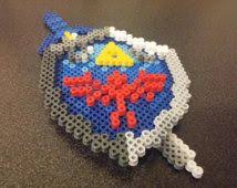 Bouclier D Hyrule En 3d En Perles Hama Perler Beads Hama Beads Perler