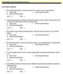 Locke Montesquieu Rousseau Questions Examview Word