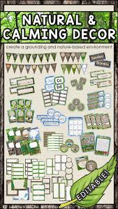 Editable Natural Calming Classroom Decor Kindergarten Classroom Decor Preschool Classroom Decor Nature Based Classroom