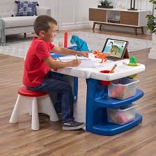 Step2 new traditions kids table and 2 chairs set, brown. Build Store Block Activity Table Kids Art Desk Step2