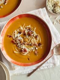 Roasted Sweet Potato And Leek Soup Spoon Fork Bacon Recipe Fall Soup Recipes Leek Soup Fall Soups