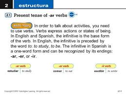 to create the forms of regular verbs drop the infinitive