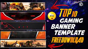 This is a youtube banner pack. Top 10 Gaming Banner Template No Text Gaming Banner Art Free Fire Pubg Banner Template Free Youtube