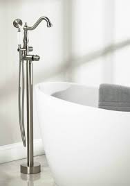 Traditional Meets Contemporary Design In This Tub Faucet By Signature Hardware This Piece Will O Tub And Shower Faucets Freestanding Tub Faucet Bathtub Faucet