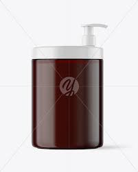 Download Amber Jar With Pump Mockup In Jar Mockups On Yellow Images Object Mockups PSD Mockup Templates