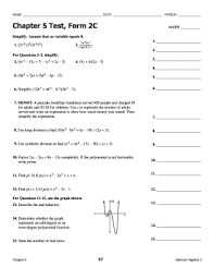 Use no variables other than n, k, and total. Fillable Online Chapter 5 Test Form 2c Fax Email Print Pdffiller