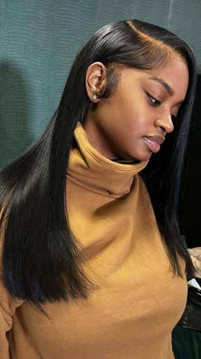 Sleek silk press with Hollywood waves, AI generated