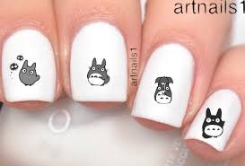 Totoro Anime Nail Art Nails Water Decals Stickers Salon Polish Manicure Mani Kawaii Nail Art Anime Nails Bright Nail Art