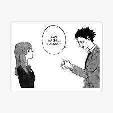 Weirded out by his new classmate, a deaf transfer student named shouko nishimiya, he deems her as the target of his ostracizing and bullying. A Silent Voice Stickers Redbubble
