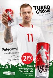 Kampanie wspierać ma reklama telewizyjna z udziałem piłkarza kamila grosickiego. Kamil Grosicki On Twitter Oficjalnie Energy Drink Turbogrosik Tylko W Sklepach Zabka