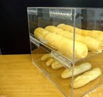 DS-Acrylic 19"w 2 tiers Bread Display case Bakery Pastry Cookies Bagels  CUPCAKE