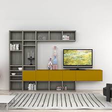 The flat led tv in this living room uses fixed tv wall mount to make it stick to the wall as close as possible which creates a simple yet elegant look. Senape Modern Tv Media Unit Santa Lucia Living Room Furniture
