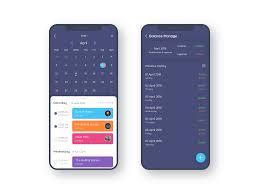 Dark Version Mobile App Design Calender App Scheduling App