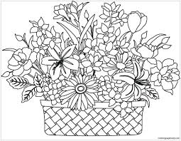 There has been a large increase in coloring books specifically for adults in the last 6 or 7 years. Basket Flowers Coloring Pages Flower Coloring Pages Coloring Pages For Kids And Adults