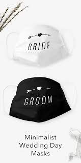 Bride And Groom Minimalist Wedding Masks In 2021 Minimalist Wedding Wedding Masks Wedding Masks For Guests