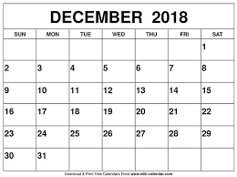 December 2018 Calendar Calendar Printables Printable December Calendar Blank Monthly Calendar Template