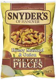 Snyder's of hanoverpretzel sticks (gluten free). Snyder S Pretzel Pieces Honey Mustard Und Onion Leckeres Bretzelgeback Salziger Knabberspass 1er Pack 1 X 125 G Tute Amazon De Lebensmittel Getranke