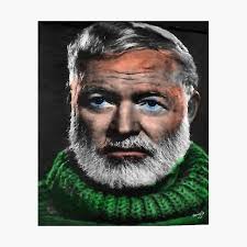 Ernest Hemmingway Gemälde von Peter Nowell Poster