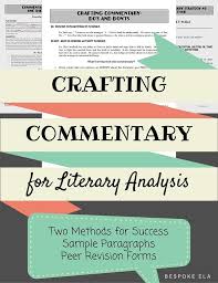 Teaching Students How To Write Commentary For The Literary Analysis Essay Teaching Writing Essay Writing Literary Essay
