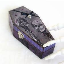 Coffin Box Decoupaged Halloween Coffin Box Goth Gothic Skulls Gray Purple Decoration Decorated Coffin Swarovski Crystal Halloween Decor Halloween Coffin Coffin Box Halloween Decorations