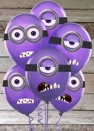 Purple Minion Balloons Birthday Party Stickers Minion Birthday Party Minion Party