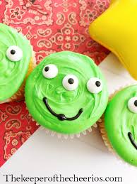 Add excitement and fun to your next toy story themed party with these alien cupcakes! Toy Story Alien Cupcakes The Keeper Of The Cheerios