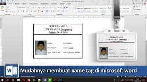Dengan word, agenda tulis menulis yang awalnya menggunakan tulisan tangan, kini berpindah menulis secara online. Cara Mudah Membuat Name Tag Di Microsoft Word Tutorial89 Youtube