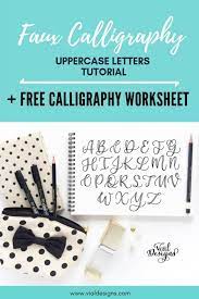 This pdf package includes the whole lowercase alphabet with letters to . Faux Calligraphy Tutorial Uppercase Free Practice Shee Vial Designs