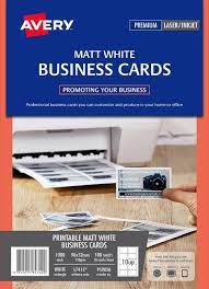 Design and print your own customised business cards within minutes directly from your home or office printer. Avery 959026 White Micro Perforated Laser And Inkjet Business Cards Matt 150gsm 10up
