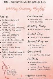 A Playlist Suggestion For The Wedding Ceremony Just To Give An Idea Of How Many Songs Should P Wedding Love Songs Christian Wedding Songs Unique Wedding Songs