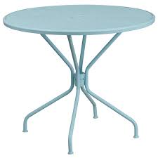 Flash Furniture 35 25 Round Indoor Outdoor Steel Patio Table Multiple Colors Walmart Com Walmar In 2020 Bistro Table Outdoor Metal Round Dining Table Patio Table