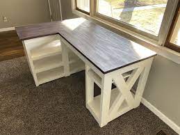 Farmhouse L Desk Diy Desk Plans Diy Office Desk Farmhouse Desk