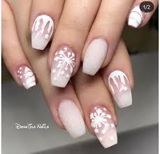 Snow Nails Christmas Winter Manicure Snowflake Frost Christmas Nail Designs Winter Nails Christmas Nails Classy Nail Designs Christmas Nails Winter Manicure