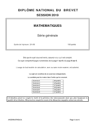 Pour bien réviser son brevet de mathématiques, il suffit d'anticiper et de réviser ! Je Suis En Train De Lire Sujets Brevet 2019 Mathematiques Serie Generale Sur Scribd Determiners Sens Math