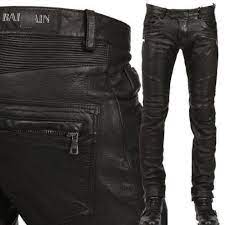 Fit N Fashion Mens Leather Pants Slim Fit Cargo Pants Motorcycle Pants