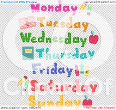 The flag of a nation, state, or army. Clipart Graphic Of Day Of The Week Designs With School Items Royalty Free Vector Illustration By Bnp Design Studio 1450180