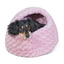 While it is a cute dog bed, the size guide is very misleading. Furhaven Pet Hood Bed Ultra Plush Hood Pet Bed For Dogs Cats Strawberry One Size Accuweather Shop